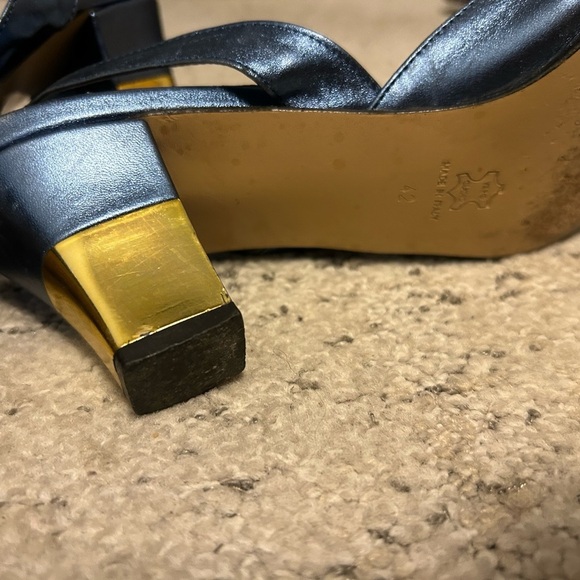 Bruno Karol size 42 (11.5) vintage flower and gold dipped heels good vintage con - Picture 5 of 13